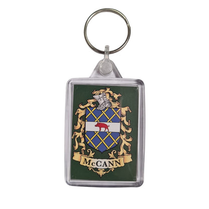 McCann Surname Family Crest Keyring