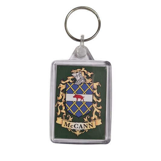 McCann Surname Family Crest Keyring