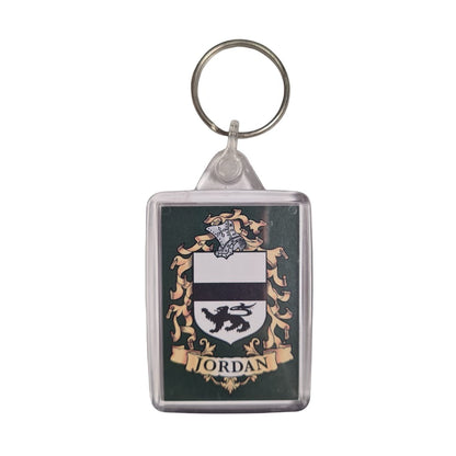 Jordan Surname Family Crest Keyring