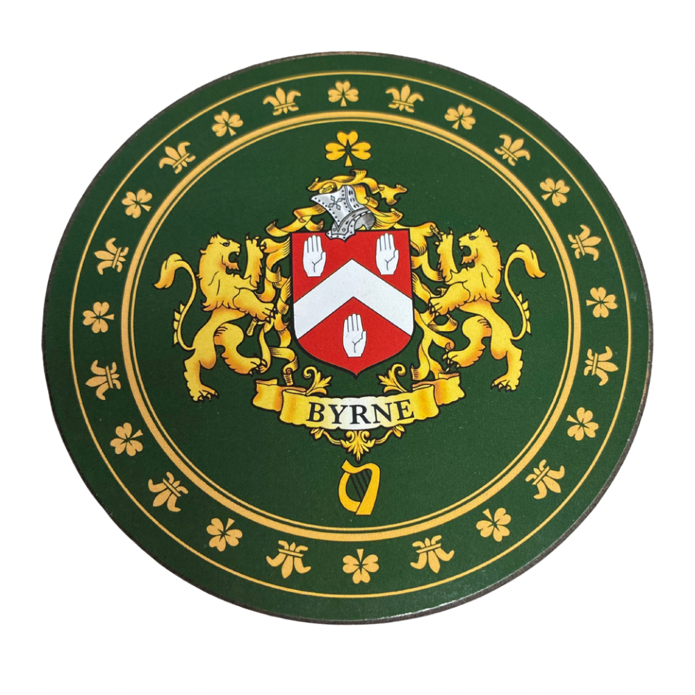 Byrne Family Surname Crest Coaster