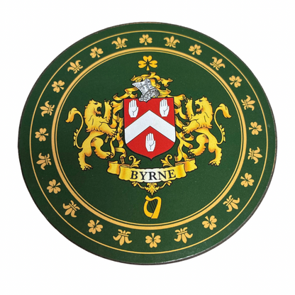 Byrne Family Surname Crest Coaster