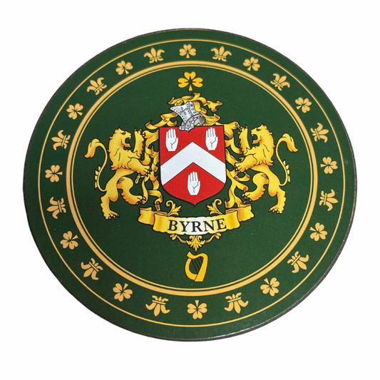 Byrne Family Surname Crest Coaster