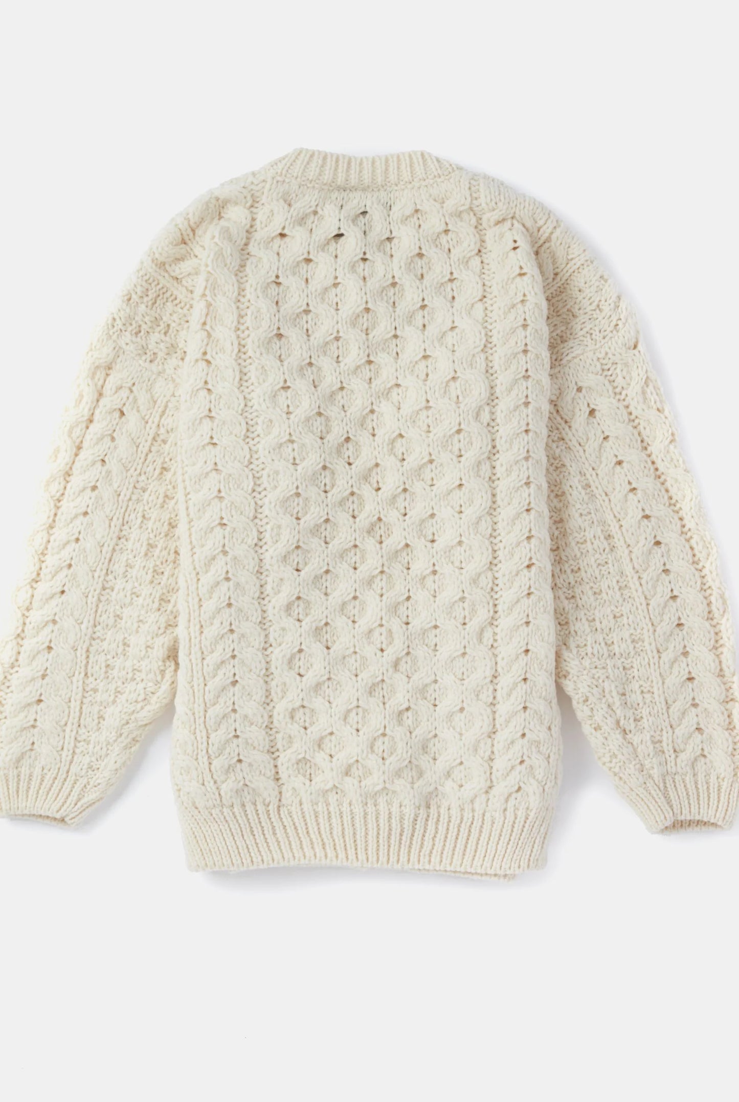 Fianna Woollen Mills Kids Aran Cardigan Natural with Brown Buttons