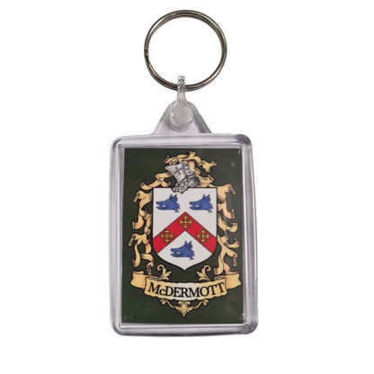 McDermott Surname Family Crest Keyring