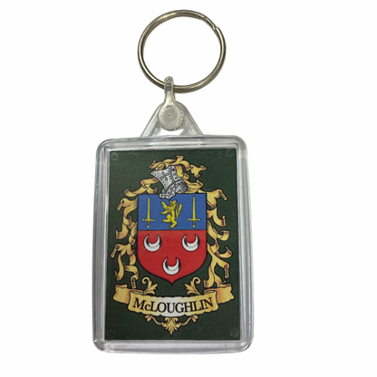 McLoughlin Surname Family Crest Keyring