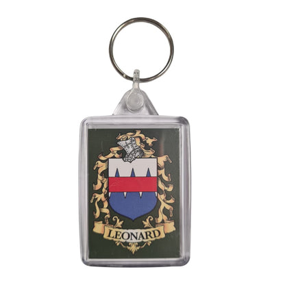 Leonard Surname Family Crest Keyring