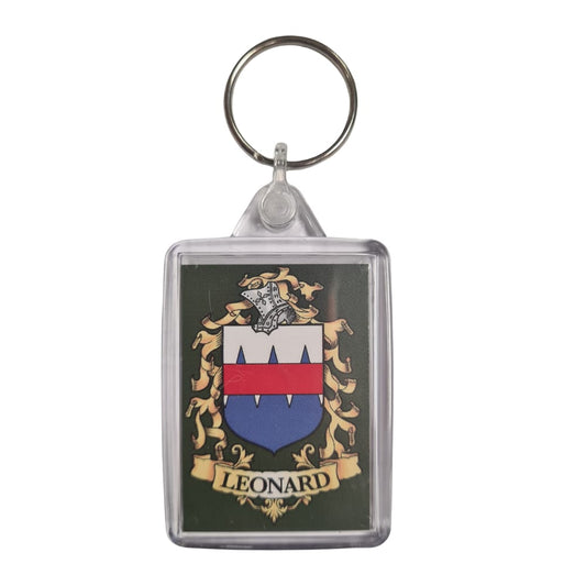 Leonard Surname Family Crest Keyring