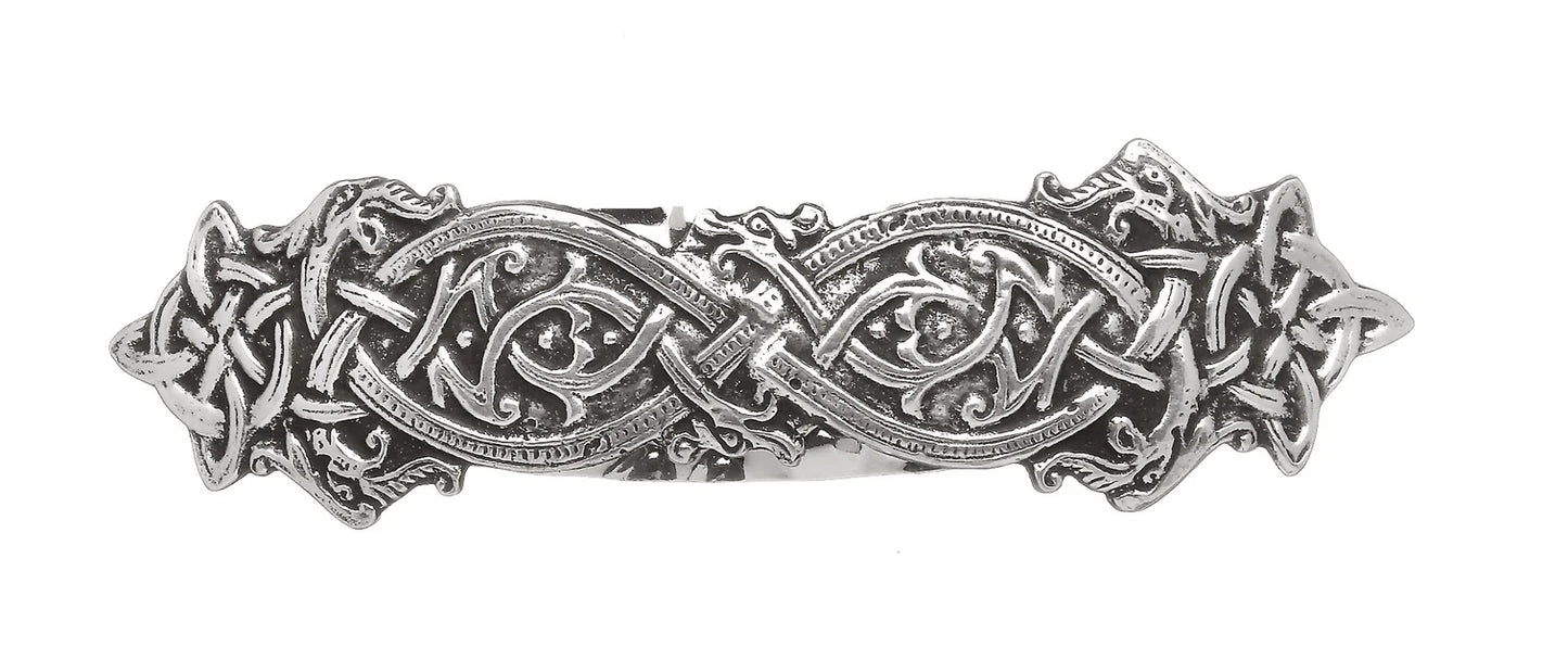 Mullingar Pewter Barrette Hair Clip Celtic Dragon Design