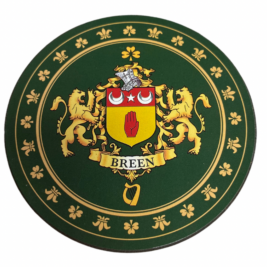 Breen Family Surname Crest Coaster