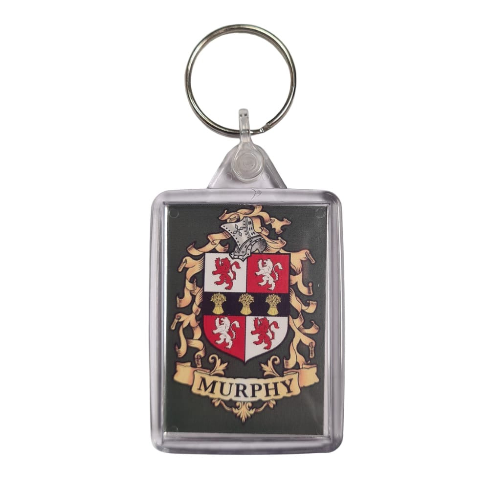 Murphy Red Surname Family Crest Keyring