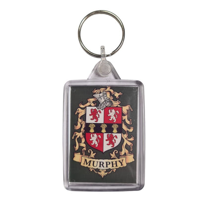Murphy Red Surname Family Crest Keyring