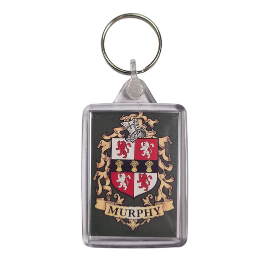 Murphy Red Surname Family Crest Keyring