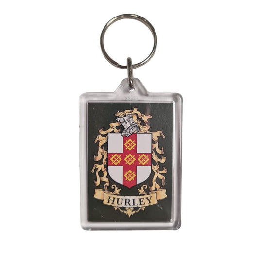 Hurley Surname Family Crest Keyring