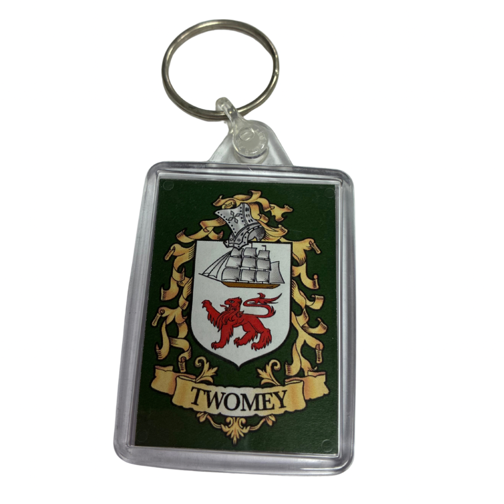 Twomey Surname Family Crest Keyring