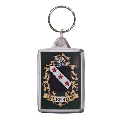 Gleeson Surname Family Crest Keyring