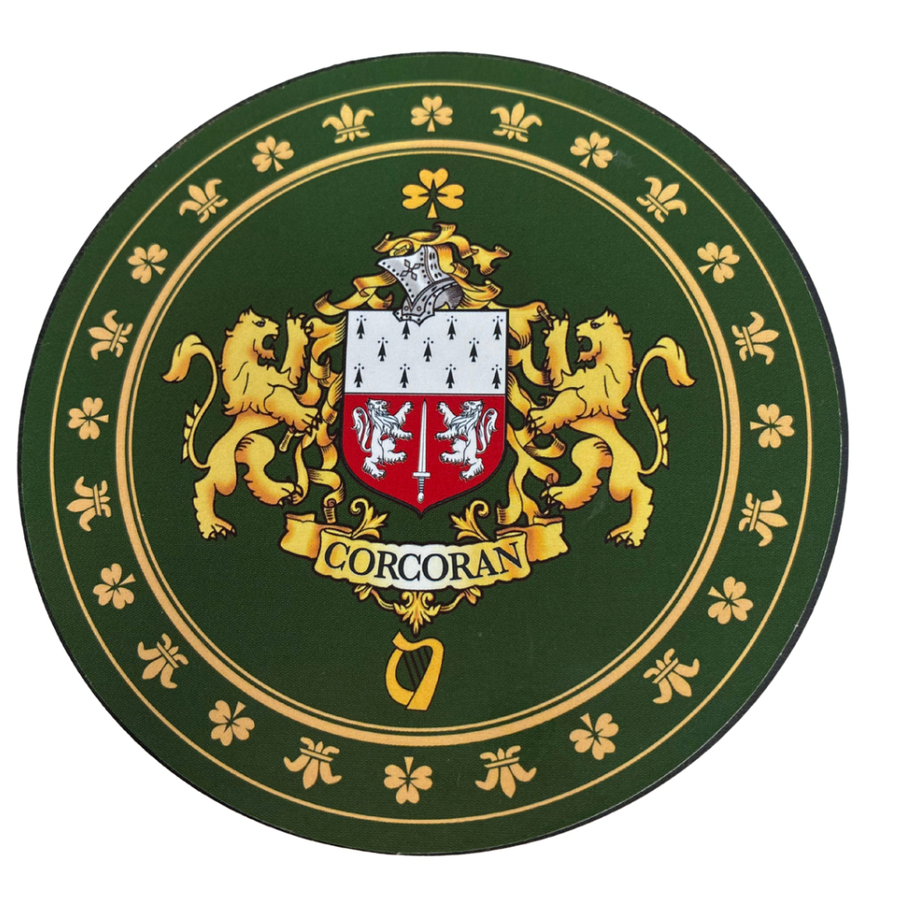 Corcoran Family Surname Crest Coaster