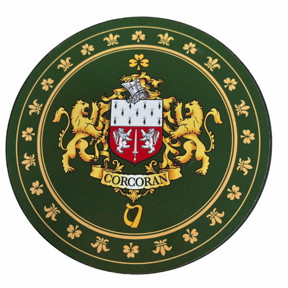 Corcoran Family Surname Crest Coaster