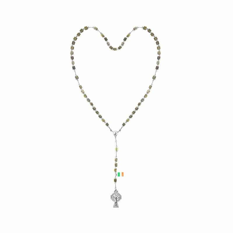 Connemara Marble Square Rosary Beads in Gift Box