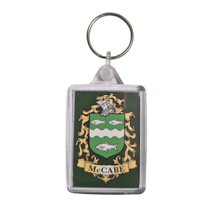 McCabe Surname Family Crest Keyring