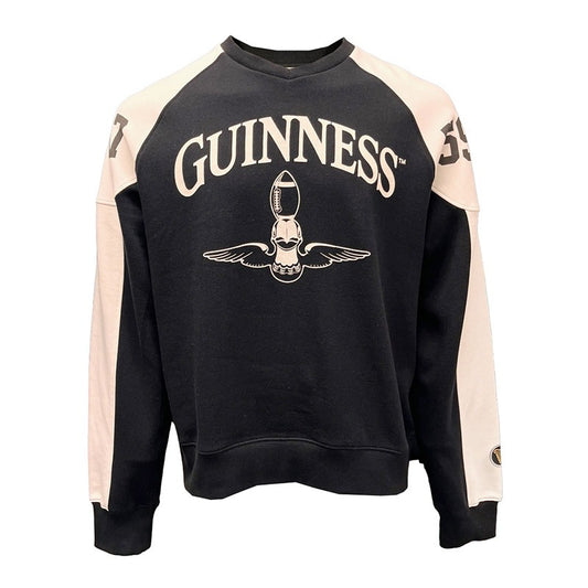 Guinness American Football Sweatshirt Black and Cream Unisex