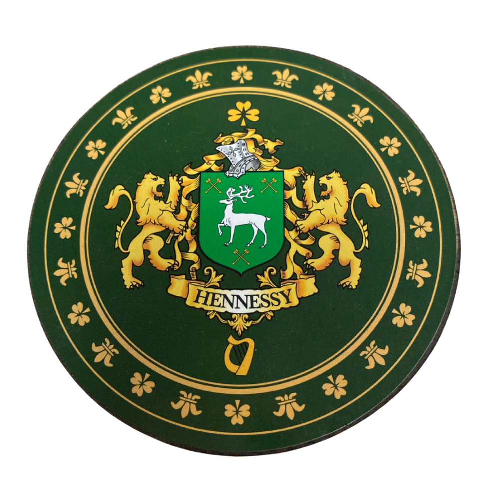 Hennessy Family Surname Crest Coaster