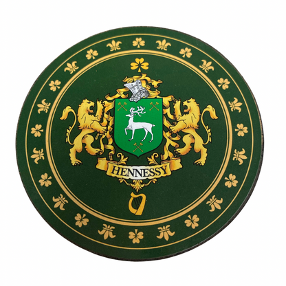 Hennessy Family Surname Crest Coaster