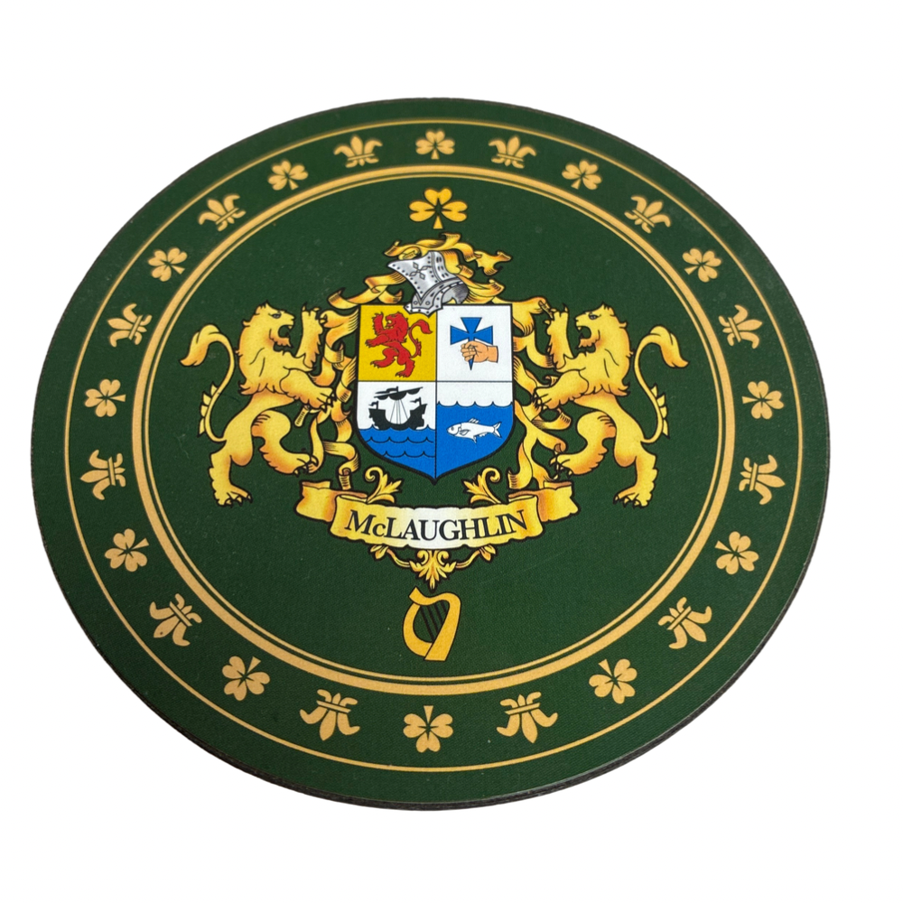 McLaughlin Family Surname Crest Coaster