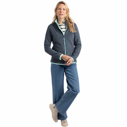 Weird Fish Women’s Ariana Full Zip Grid Fleece Rich Navy