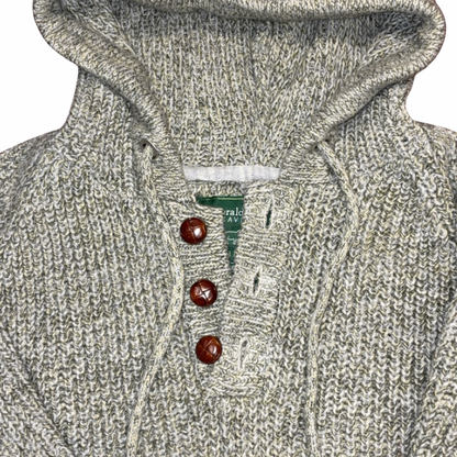Men’s Wool Blend Ribbed Hooded Sweater