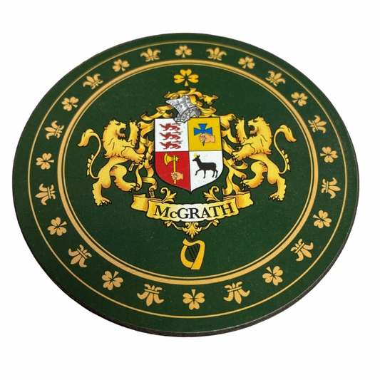 McGrath Family Surname Crest Coaster