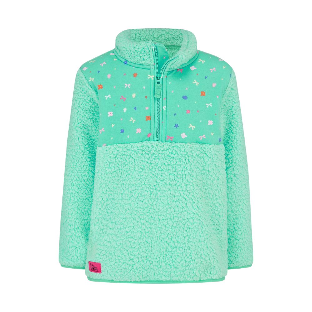 Cassie Kid's Half zip Green Fleece