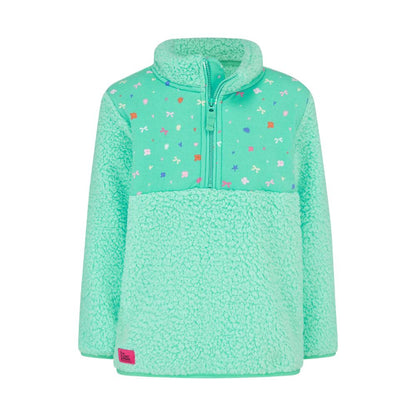 Cassie Kid's Half zip Green Fleece