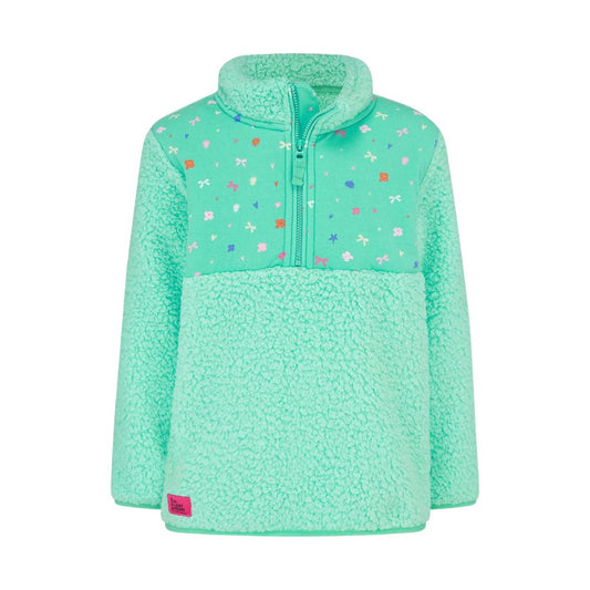 Cassie Kid's Half zip Green Fleece