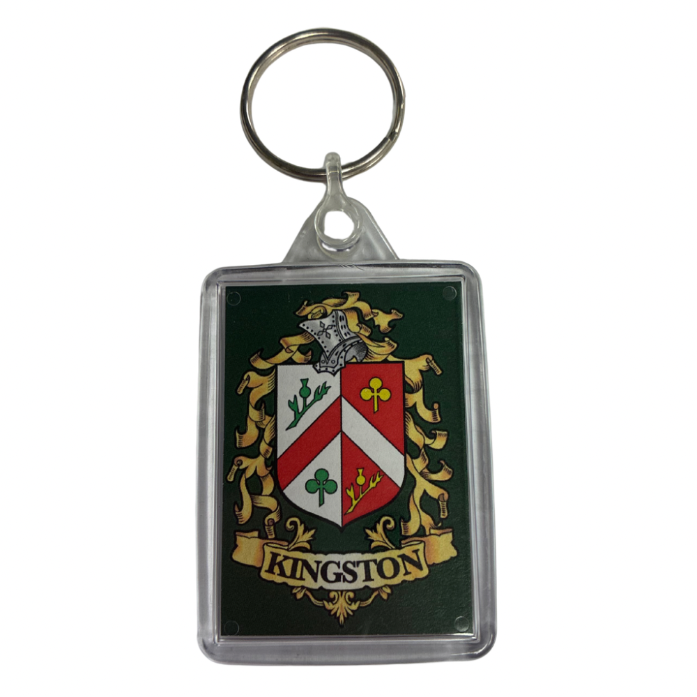 Kingston Surname Family Crest Keyring