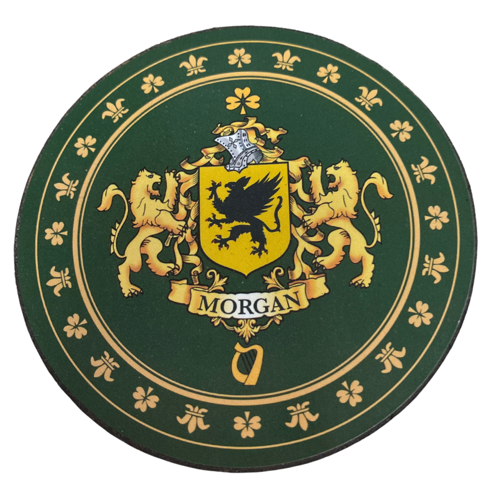 Morgan Family Surname Crest Coaster