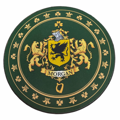 Morgan Family Surname Crest Coaster