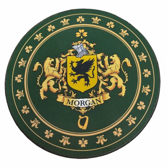 Morgan Family Surname Crest Coaster