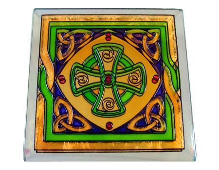 Clara Crafts Mirror Glass Coaster Celtic High Cross