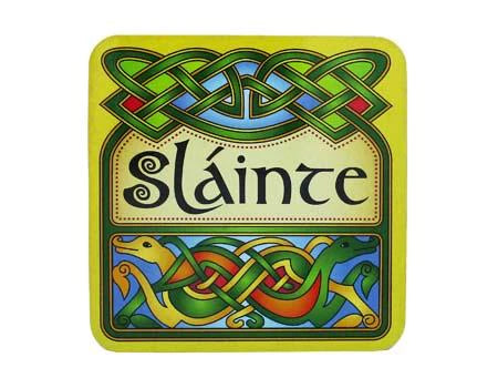 Clara Crafts Celtic Slainte Wooden Cork Drink Coaster