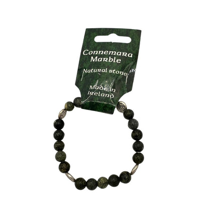 Connemara Marble Bracelet with Celtic Knot Silver Detail