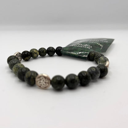 Connemara Marble Bracelet with Celtic Knot Silver Detail