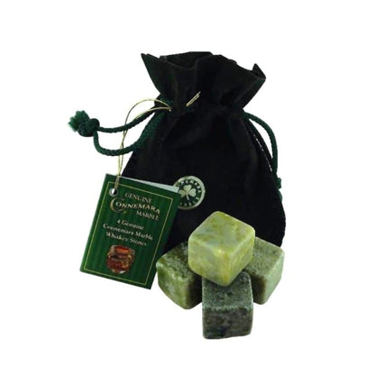 Connemara Marble Whiskey Stones set of 4 in Pouch