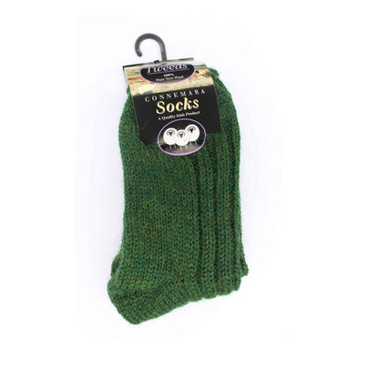 Connemara Merino Wool Green Tweed Socks
