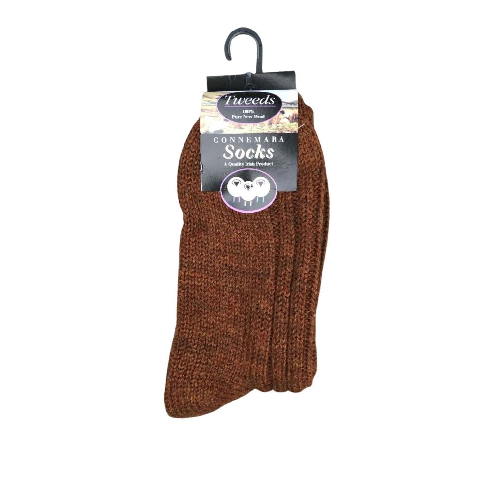 Connemara Merino Wool Brown Unisex Socks