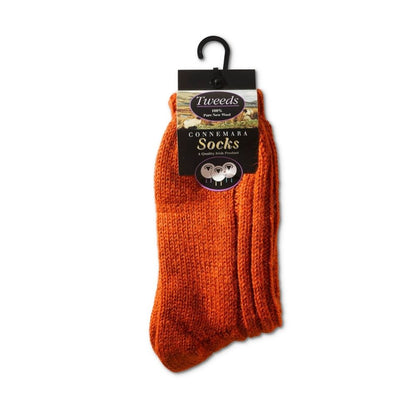 Connemara Merino Wool Orange Unisex Socks