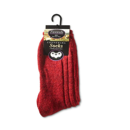 Connemara Merino Wool Red Unisex Socks