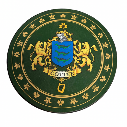Cotter Family Surname Crest Coaster