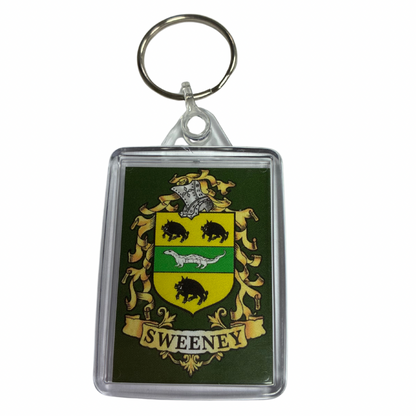 Sweeney Surname Family Crest Keyring