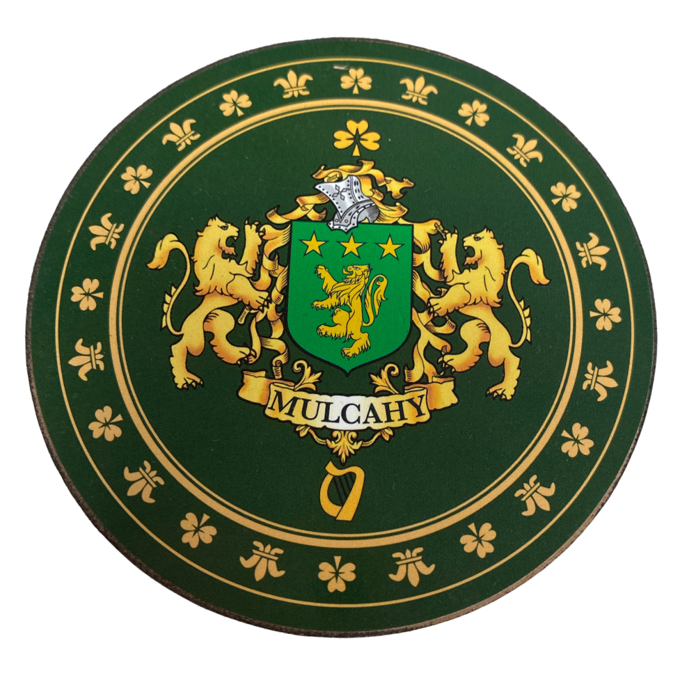 Mulcahy Family Surname Crest Coaster