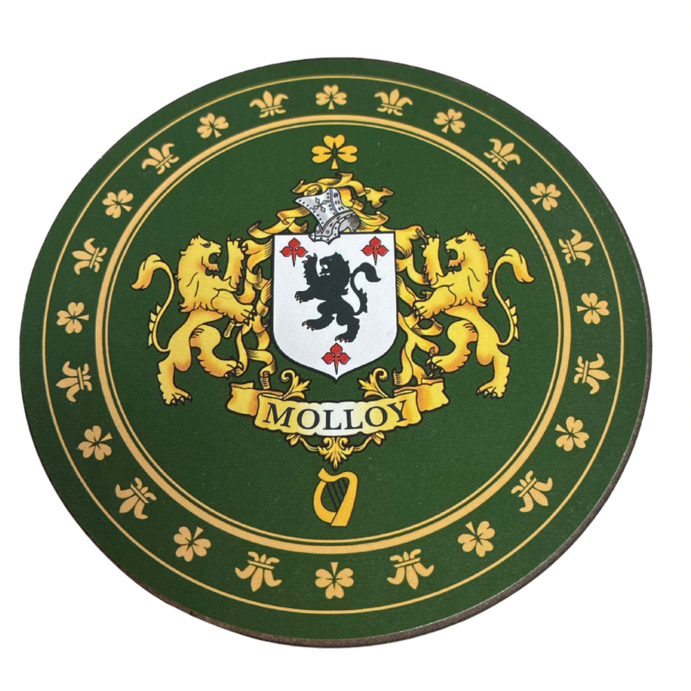 Molloy Family Surname Crest Coaster